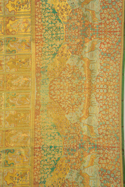 Kanchipuram Silk Tissue Brocade Gold Saree