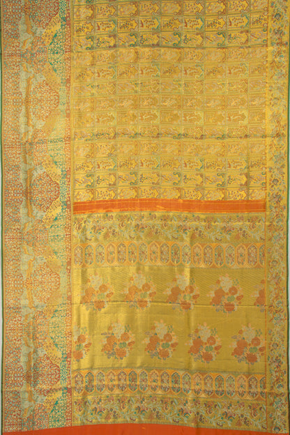 Kanchipuram Silk Tissue Brocade Gold Saree