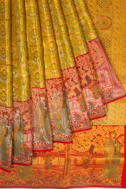 Kanchipuram Silk Tissue Brocade Gold Saree