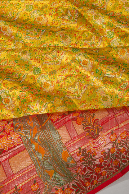 Kanchipuram Silk Tissue Brocade Gold Saree