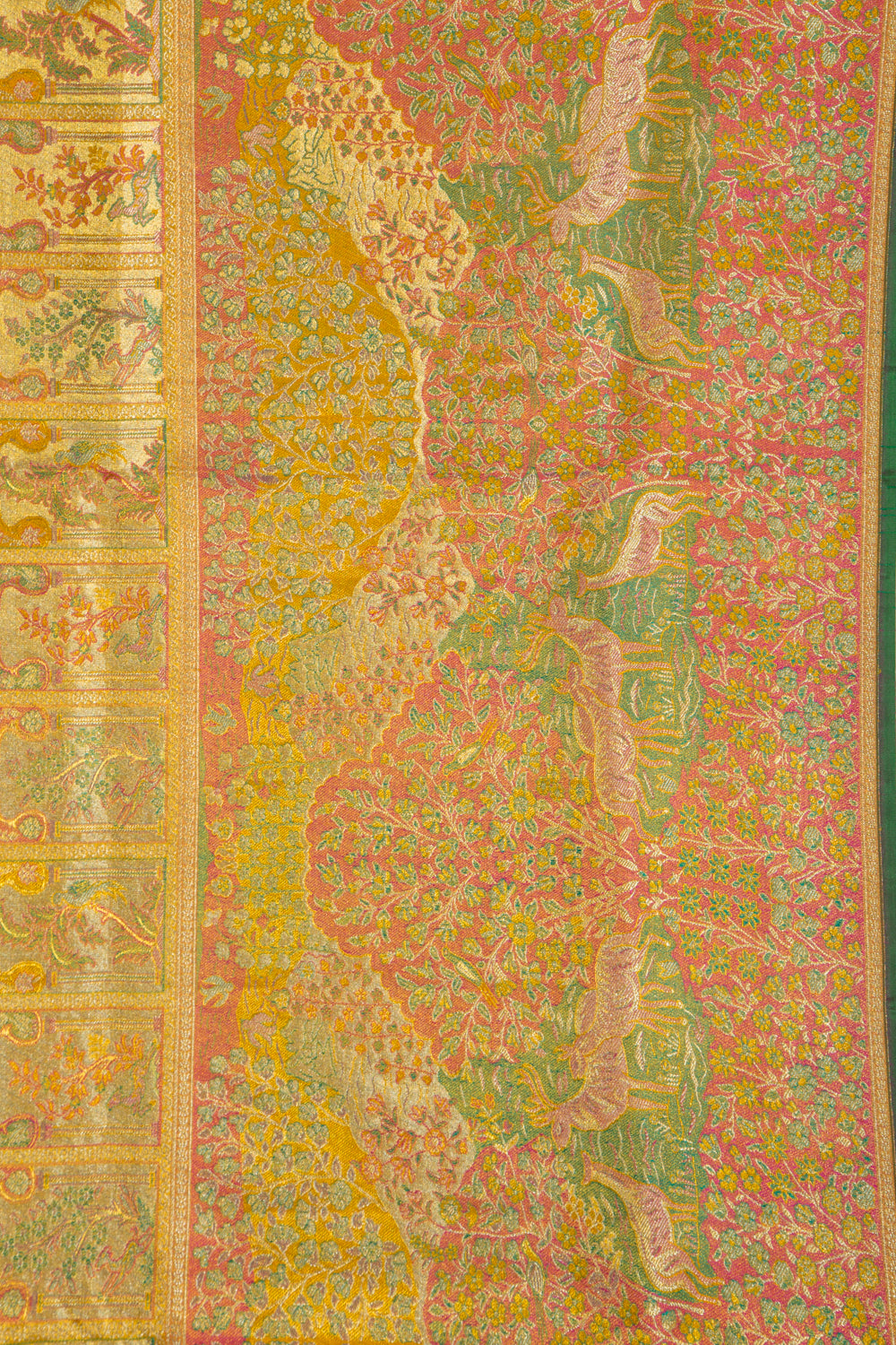 Kanchipuram Silk Tissue Brocade Gold Saree