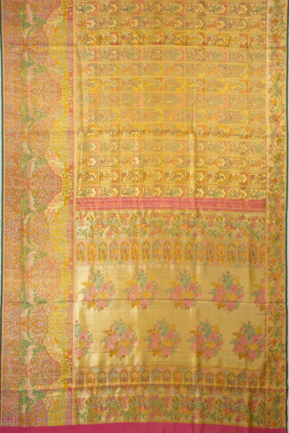 Kanchipuram Silk Tissue Brocade Gold Saree