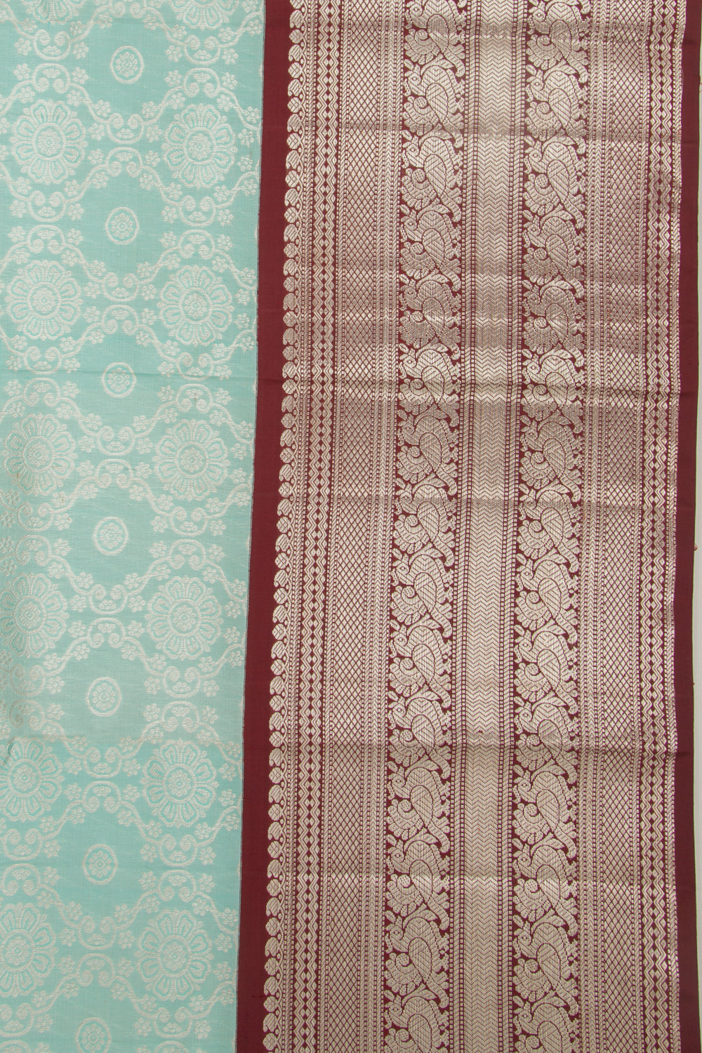 Kanchipuram Silk Brocade Sky Blue Saree