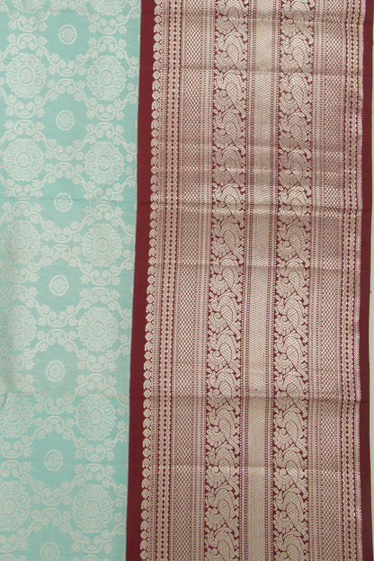 Kanchipuram Silk Brocade Sky Blue Saree
