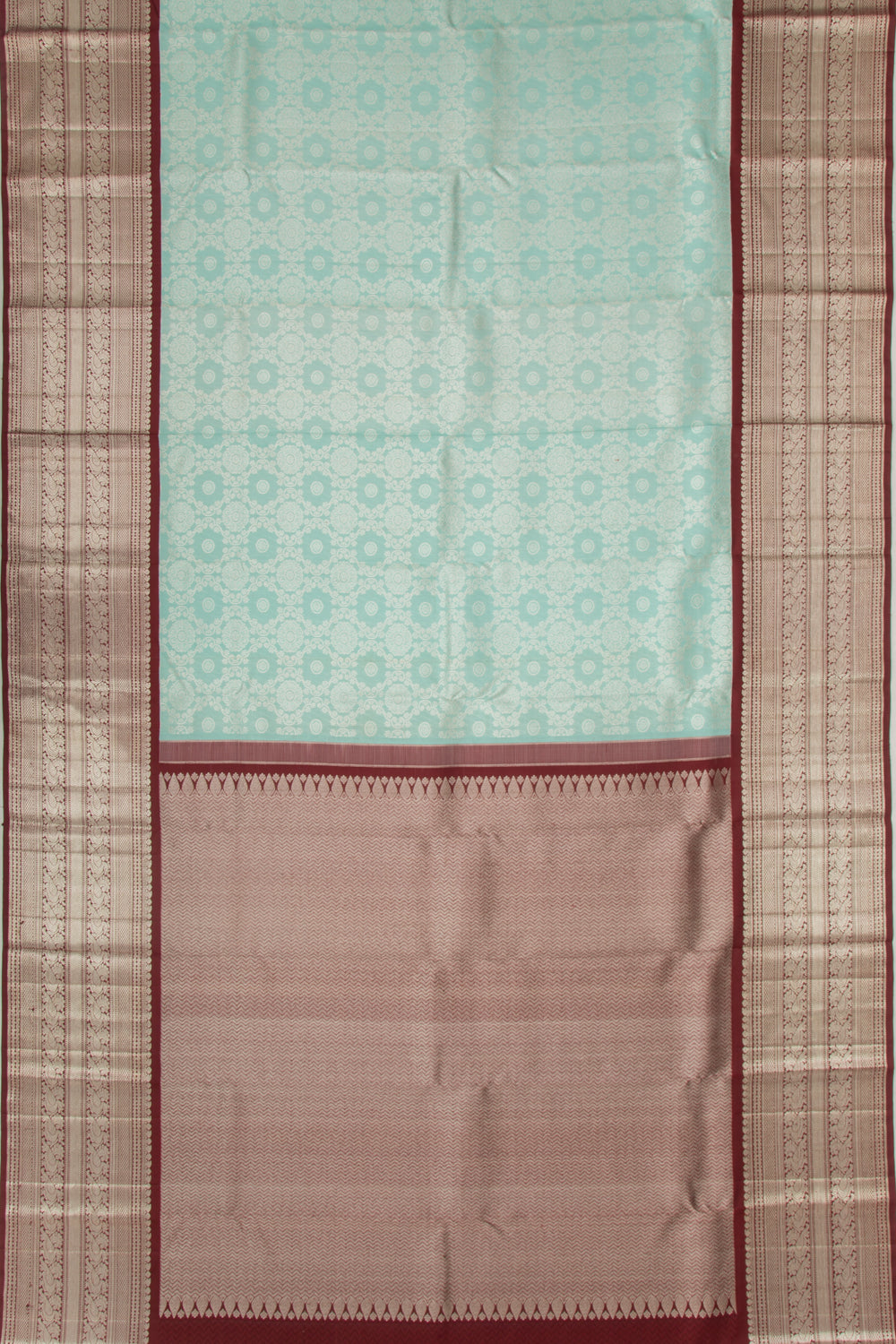 Kanchipuram Silk Brocade Sky Blue Saree