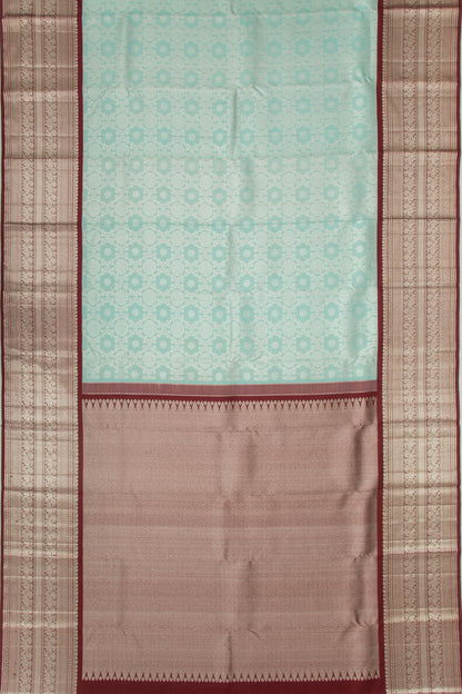 Kanchipuram Silk Brocade Sky Blue Saree