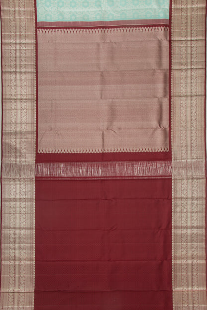 Kanchipuram Silk Brocade Sky Blue Saree