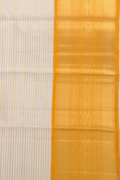 Kanchipuram Silk Brocade White Saree