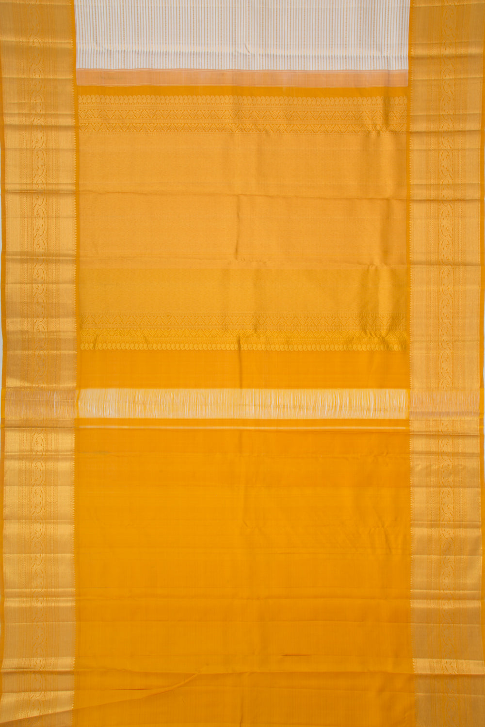 Kanchipuram Silk Brocade White Saree