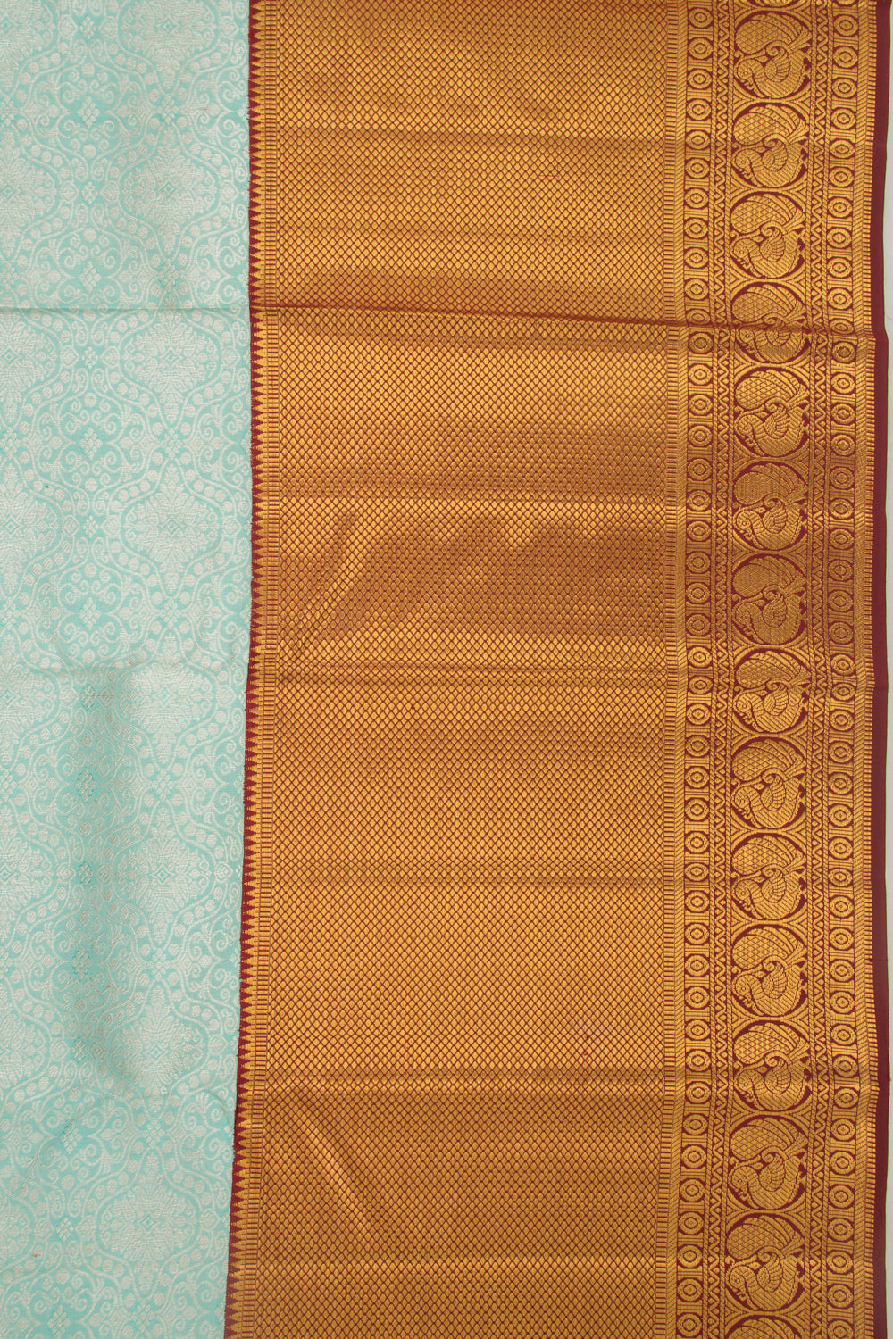 Kanchipuram Silk Brocade Sky Blue Saree