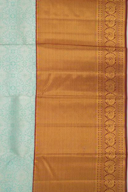 Kanchipuram Silk Brocade Sky Blue Saree