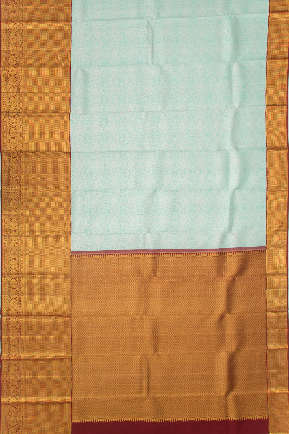 Kanchipuram Silk Brocade Sky Blue Saree
