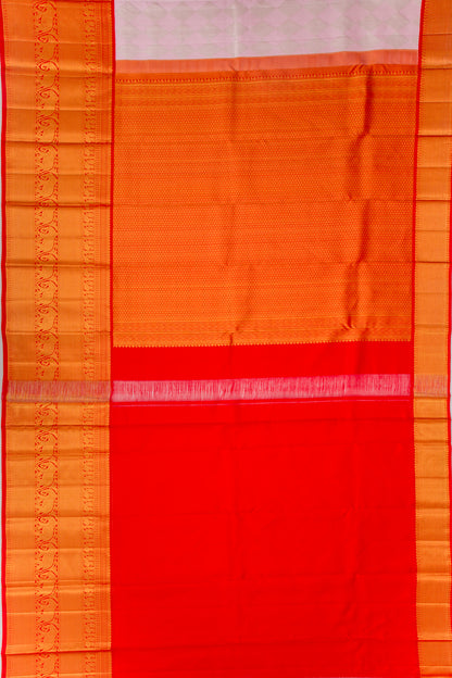Kanchipuram Silk Geometrical Brocade Baby Pink Saree