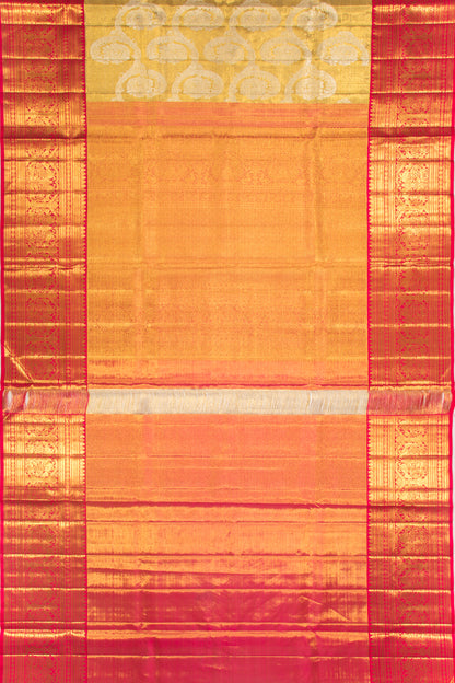 Kanchipuram Silk Tissue Jaal Gold Saree