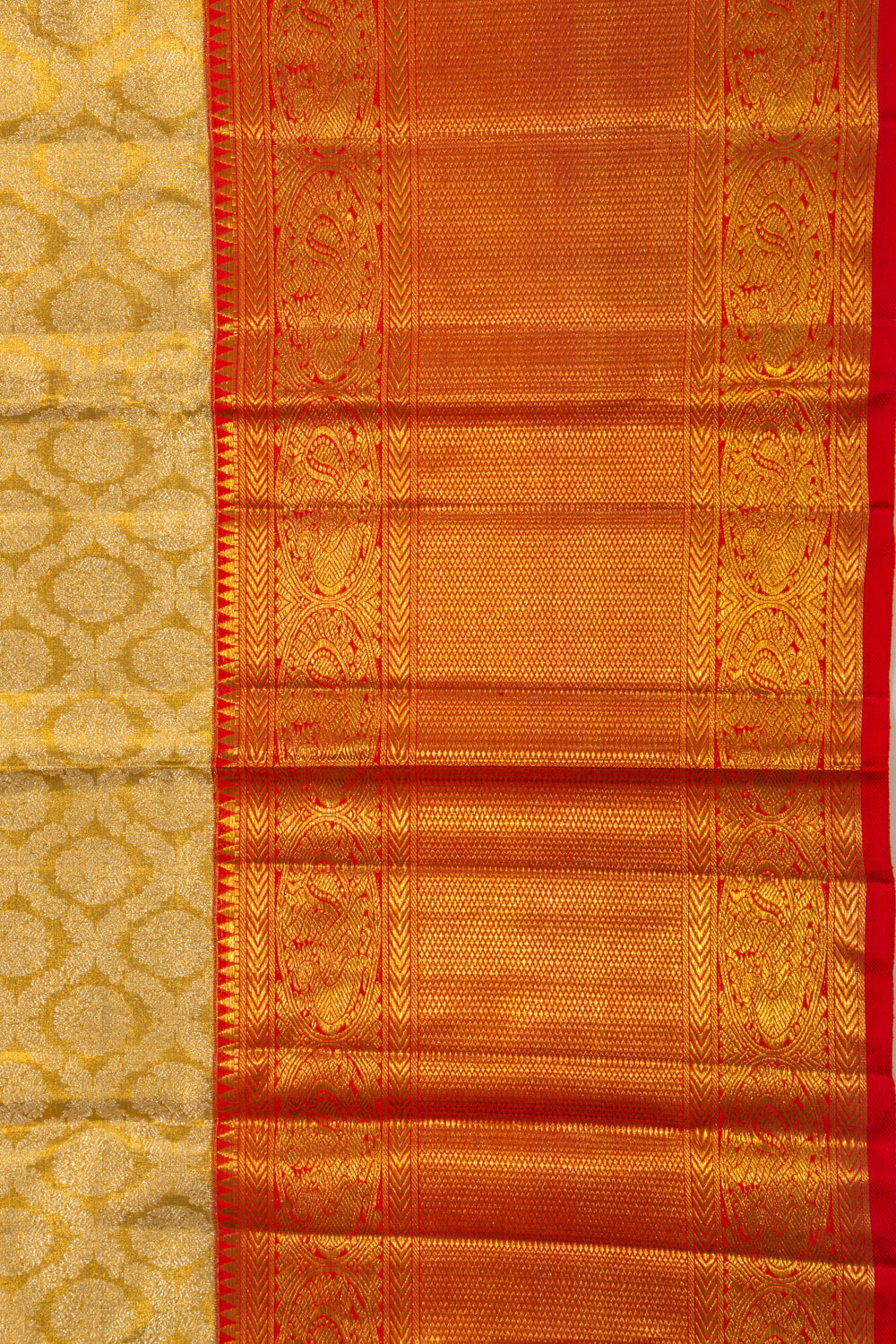 Kanchipuram Silk Tissue Brocade Gold Saree