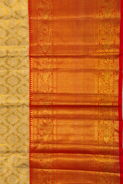 Kanchipuram Silk Tissue Brocade Gold Saree