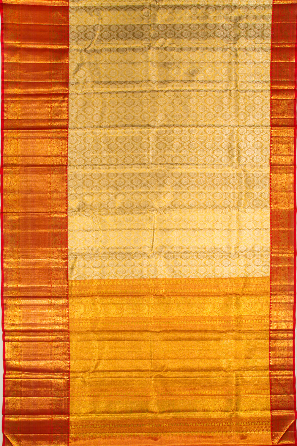 Kanchipuram Silk Tissue Brocade Gold Saree