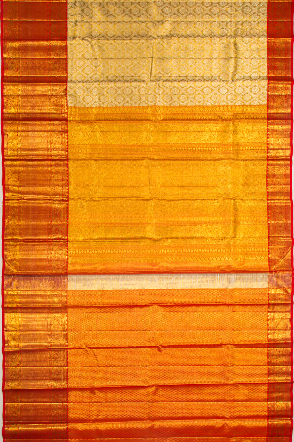 Kanchipuram Silk Tissue Brocade Gold Saree