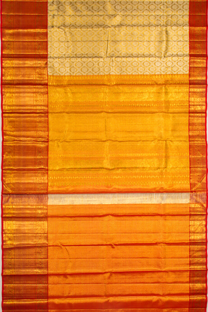 Kanchipuram Silk Tissue Brocade Gold Saree