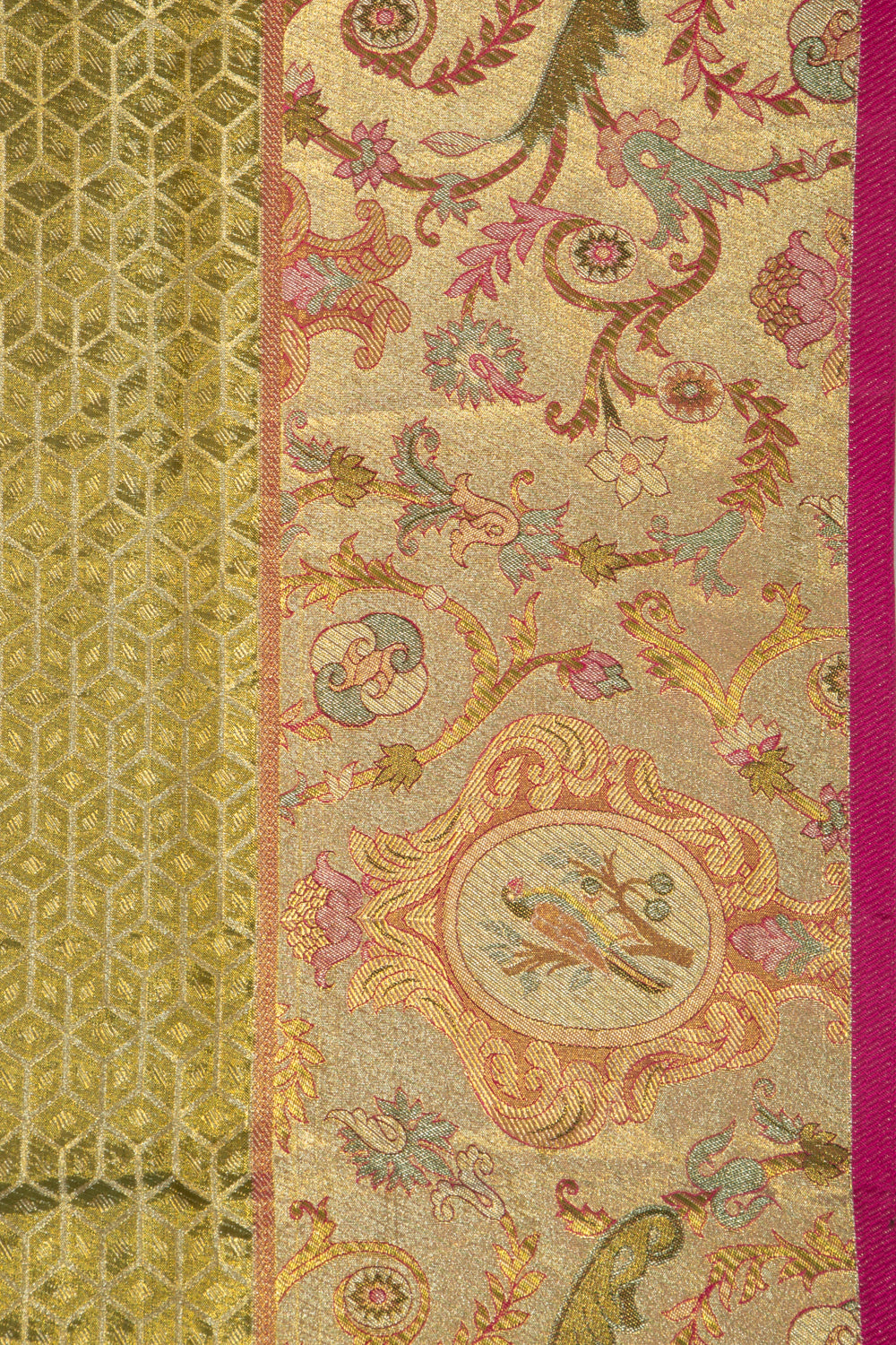 Kanchipuram Silk Tissue Brocade Green Saree