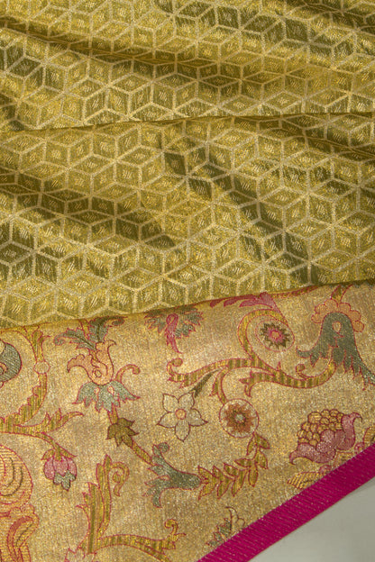 Kanchipuram Silk Tissue Brocade Green Saree