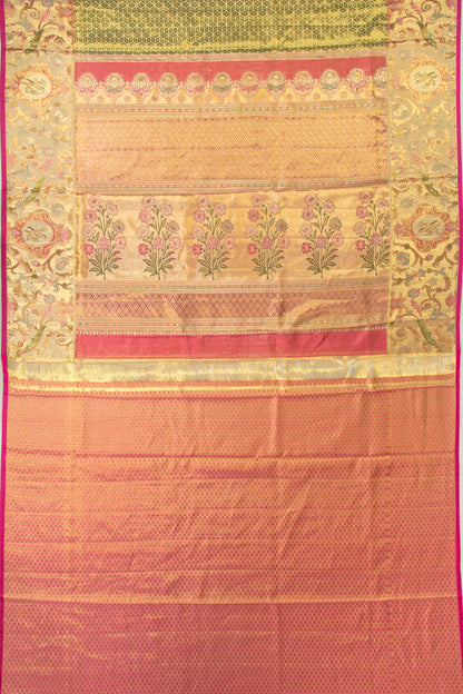 Kanchipuram Silk Tissue Brocade Green Saree
