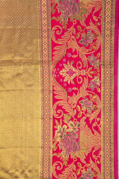 Kanchipuram Silk Tissue Brocade Gold Saree