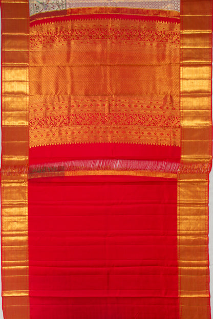 Kanchipuram Silk Tissue Brocade Baby Pink Saree