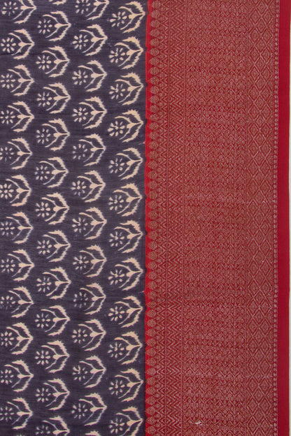 Chanderi Cotton Printed Dark Blue Saree