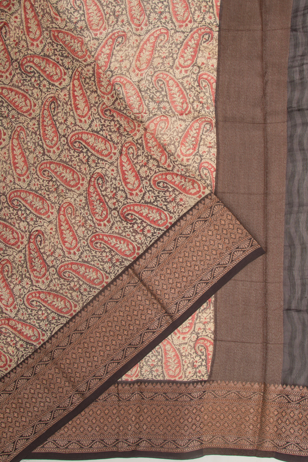 Chanderi Silk Printed Black Saree