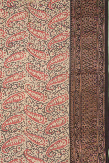 Chanderi Silk Printed Black Saree