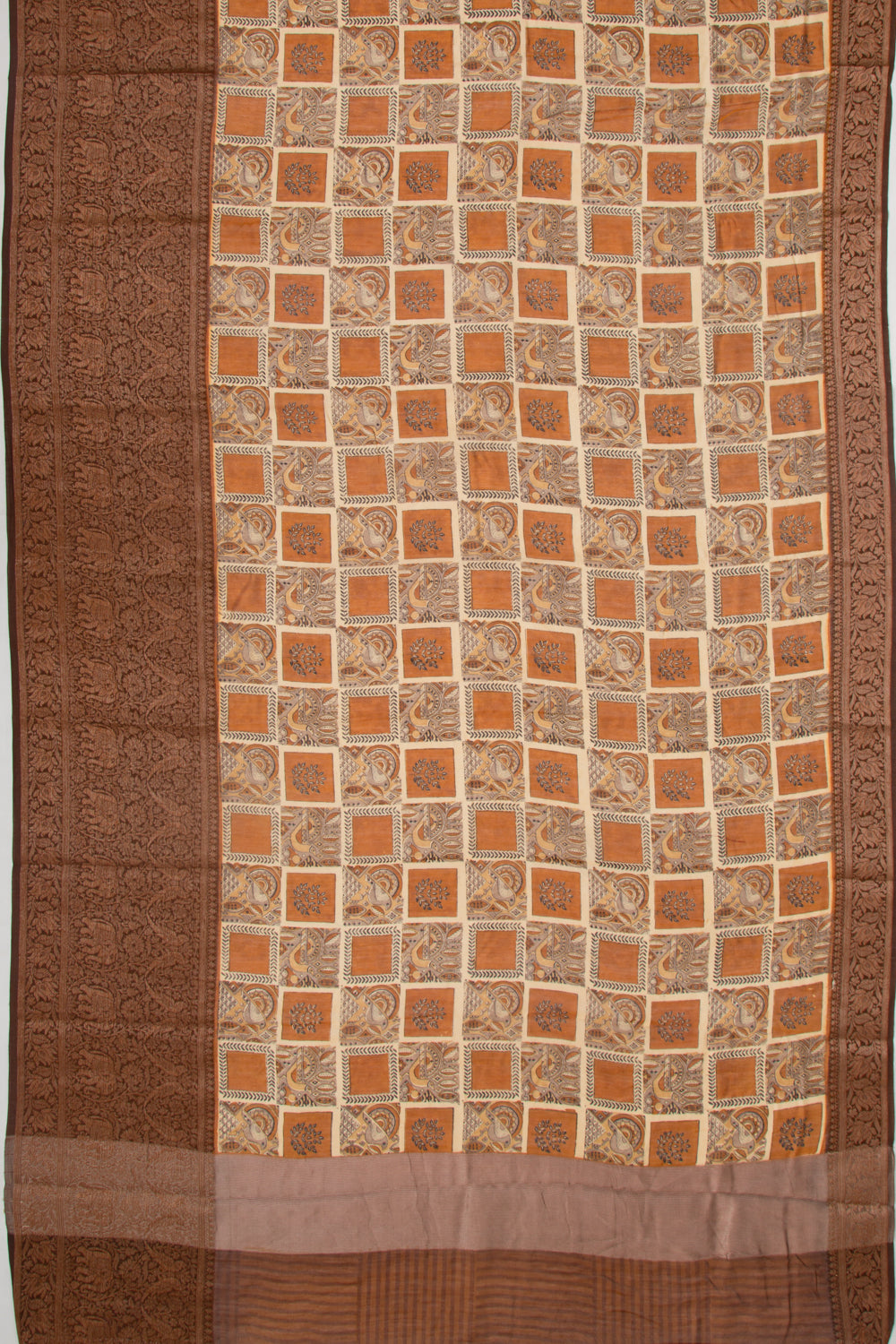 Chanderi Cotton Printed Cream Saree