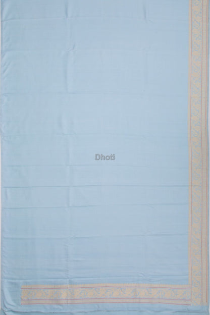 Banarasi Silk Plain Blue Dhoti With Kurta And Kanduva