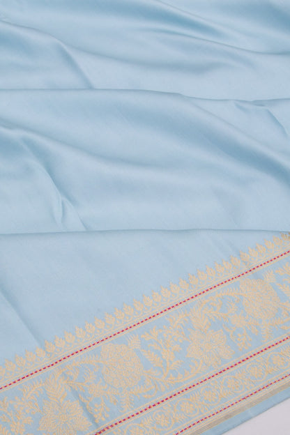 Banarasi Silk Plain Blue Dhoti With Kurta And Kanduva