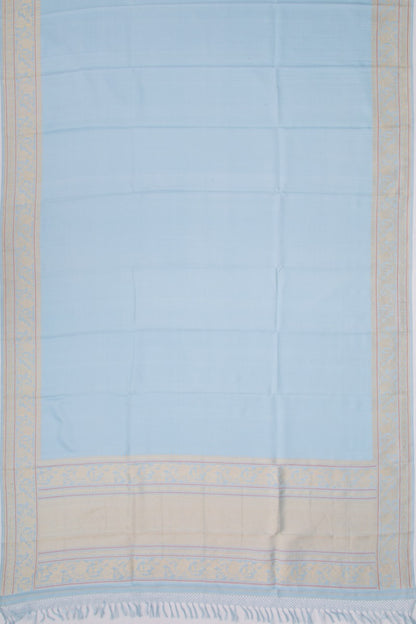 Banarasi Silk Plain Blue Dhoti With Kurta And Kanduva