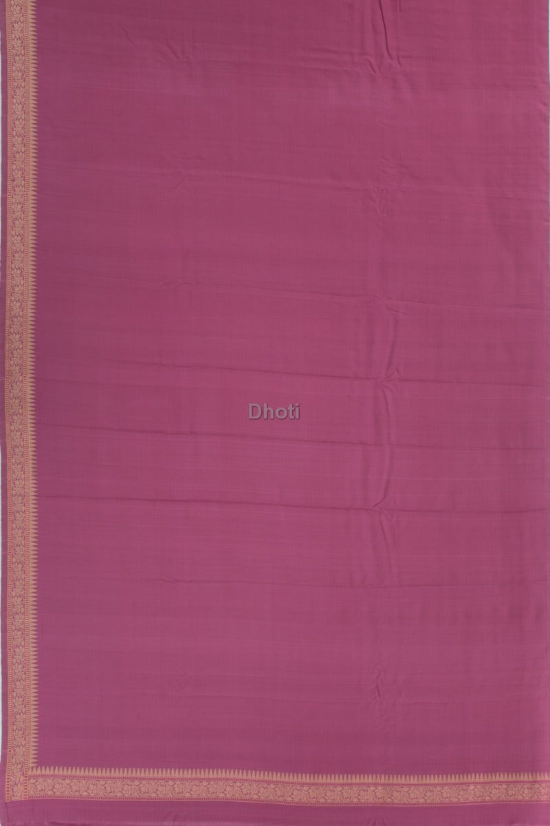 Banarasi Silk Plain Purple Dhoti With Kurta And Kanduva