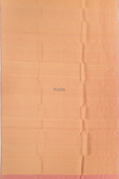 Banarasi Silk Plain Peach Dhoti With Kurta And Kanduva
