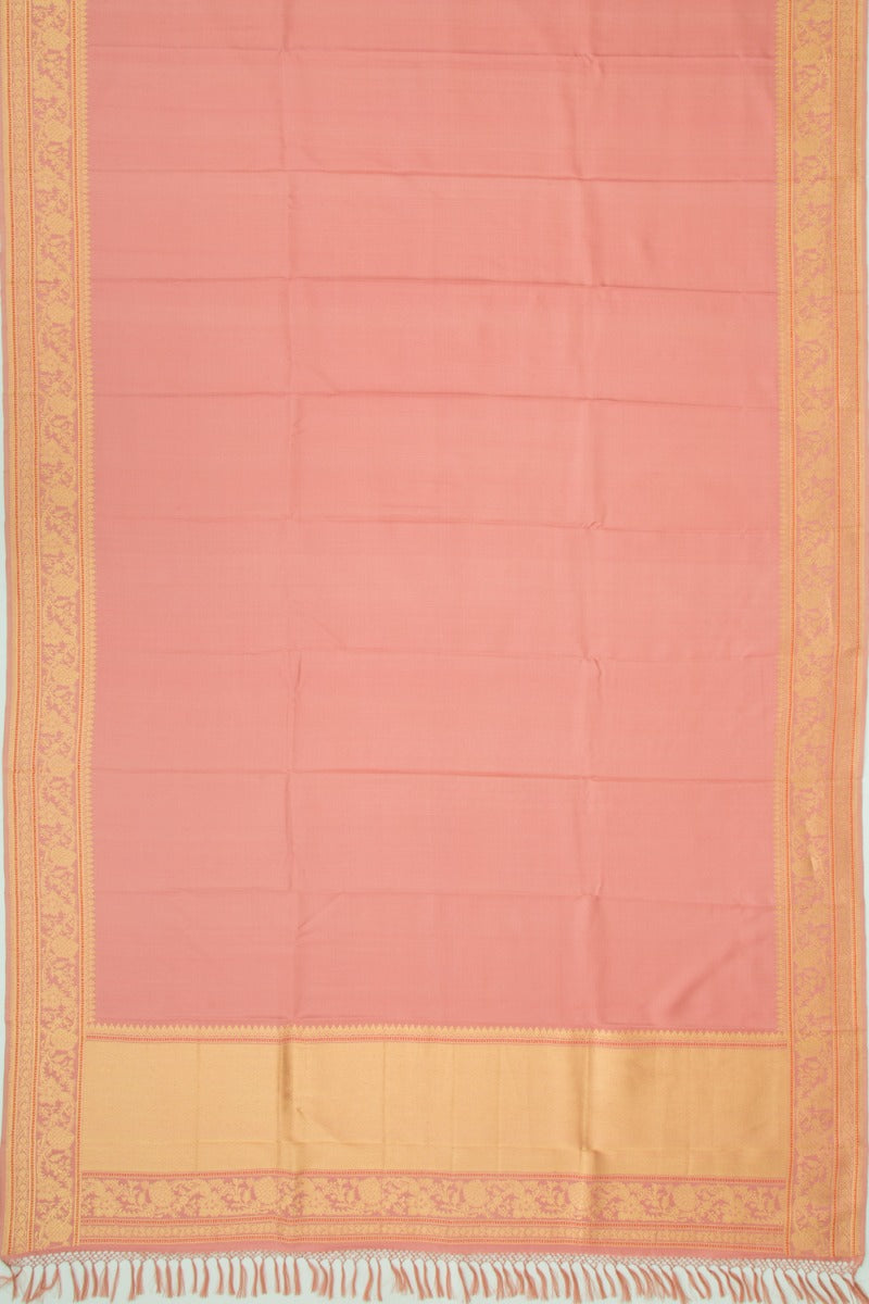 Banarasi Silk Plain Peach Dhoti With Kurta And Kanduva