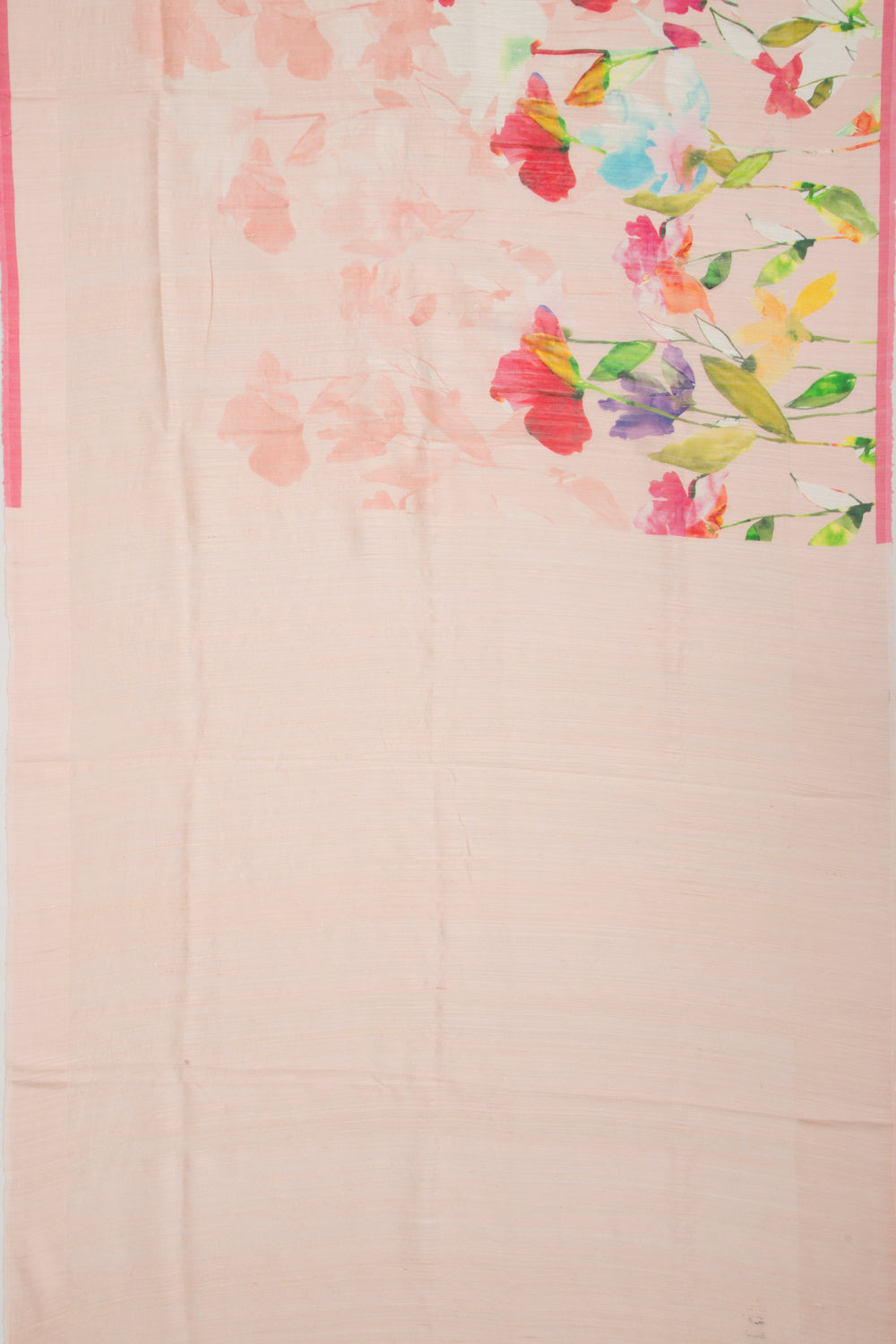 Matka Silk Floral Printed Pink Saree