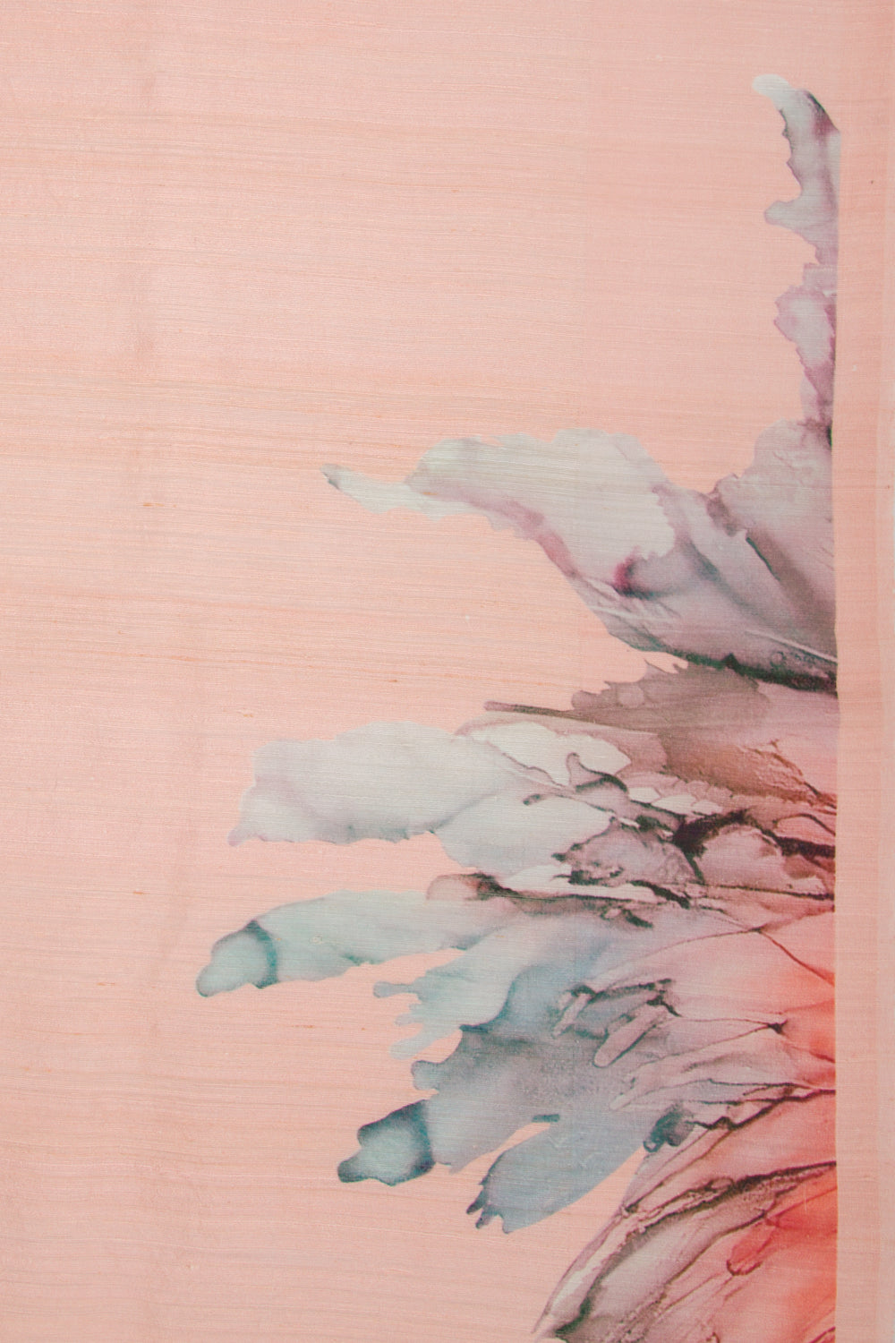 Matka Silk Floral Printed Peach Saree