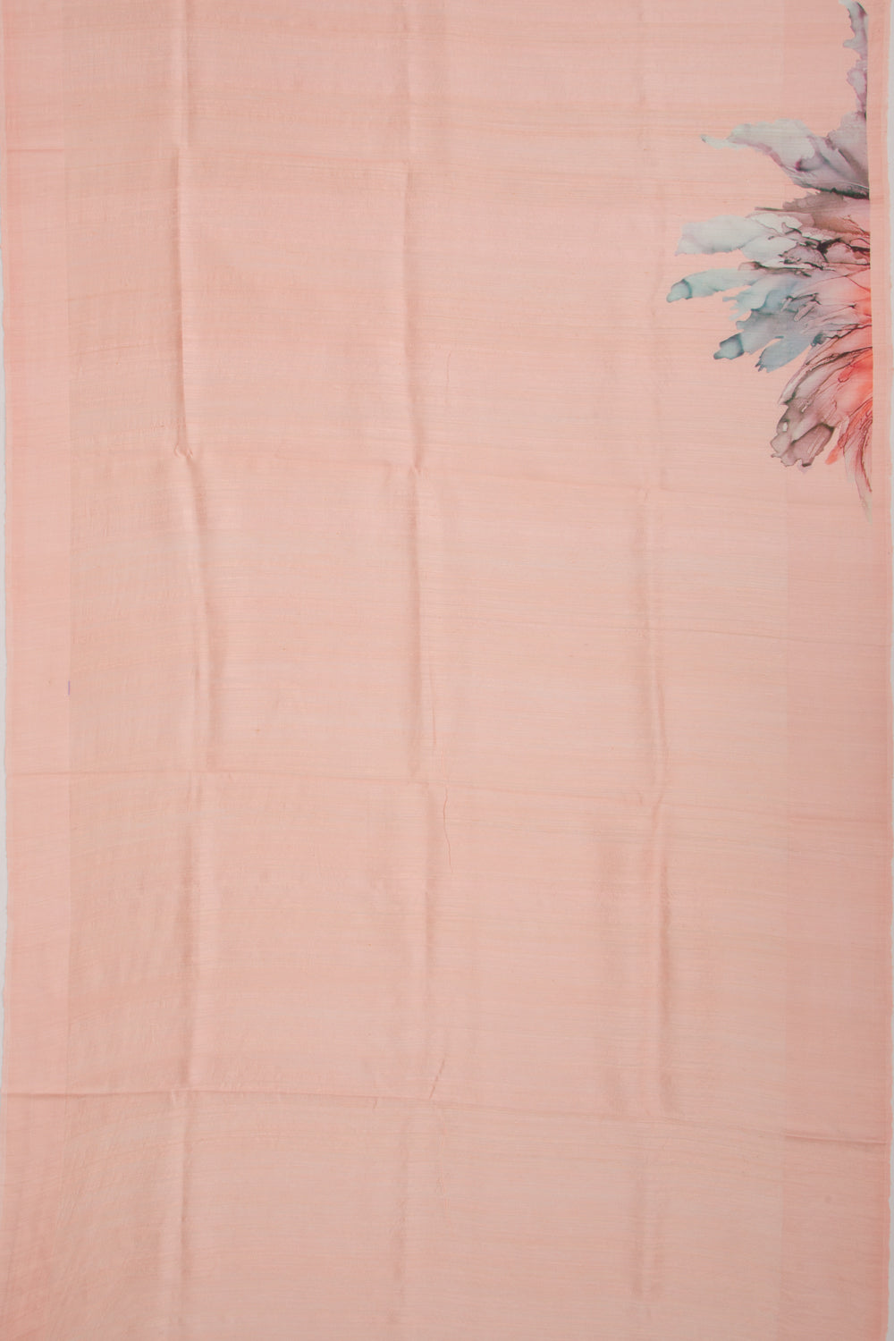Matka Silk Floral Printed Peach Saree