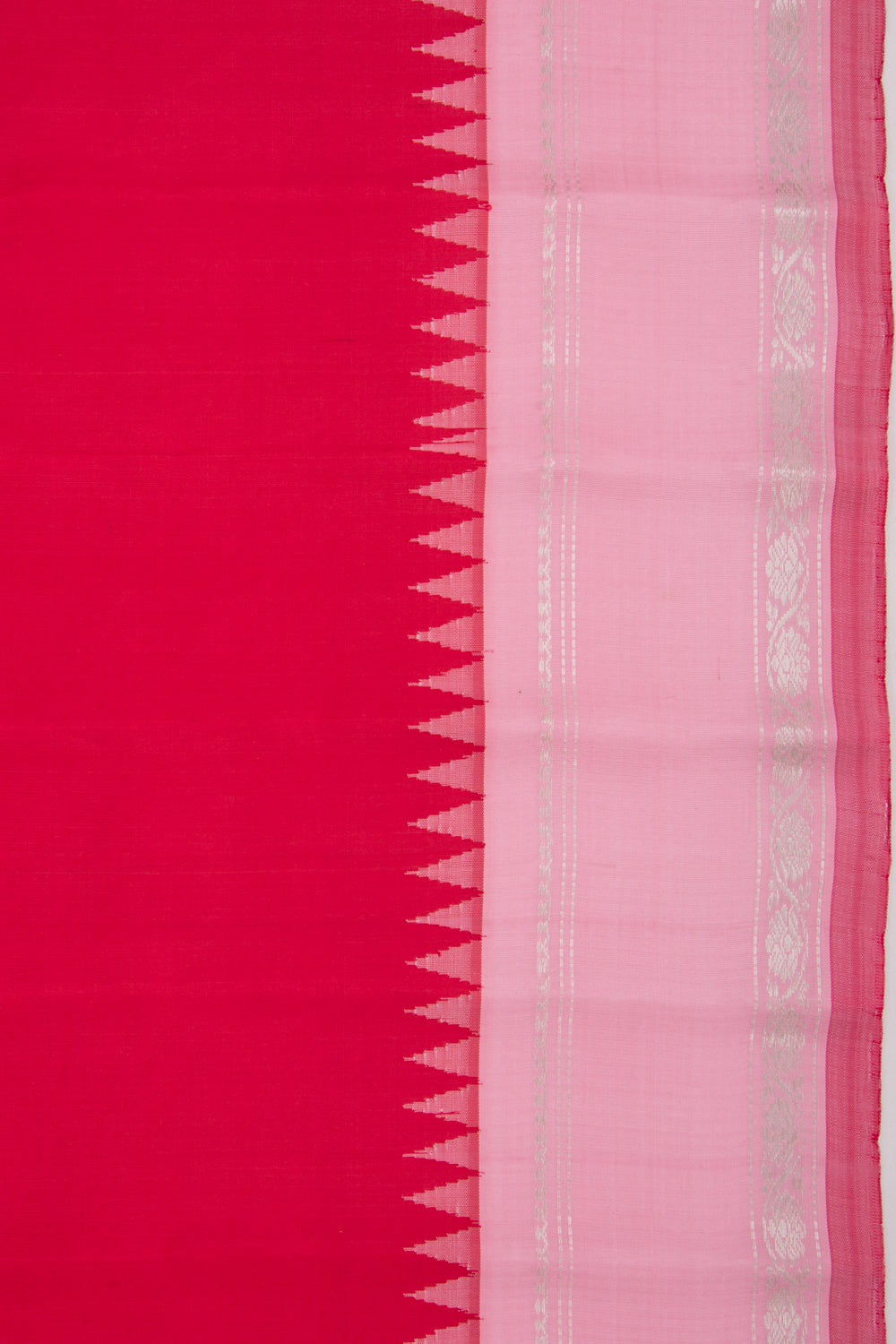 Gadwal Silk Plain Red Saree
