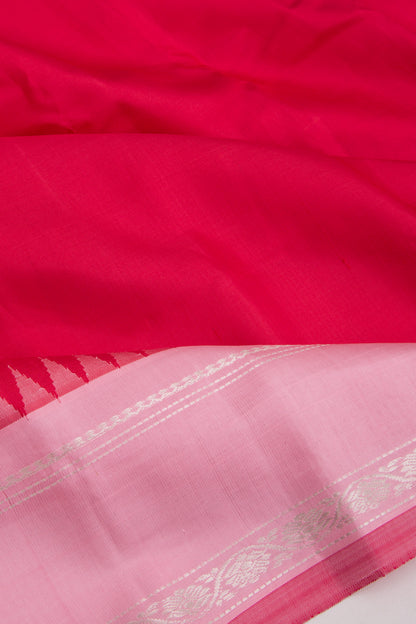 Gadwal Silk Plain Red Saree