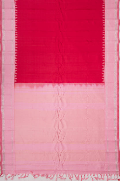 Gadwal Silk Plain Red Saree