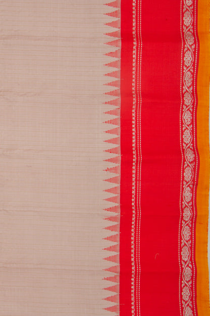 Gadwal Silk Checks Grey Saree