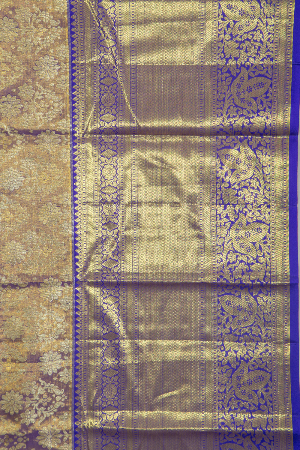 Taranga Kanchi Silk Tissue Brocade Dark Blue Saree