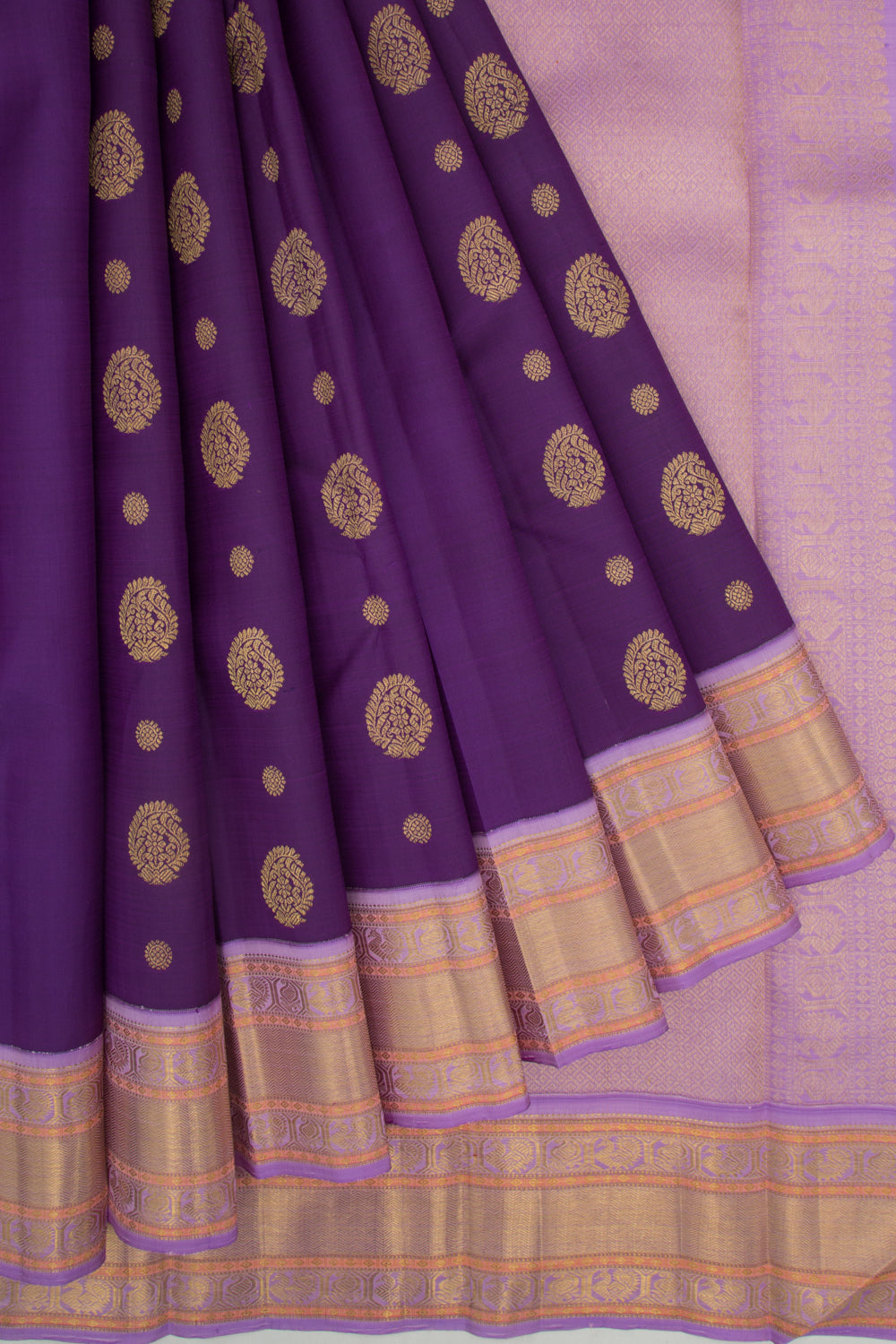 Kanchipuram Silk Butta Purple Saree