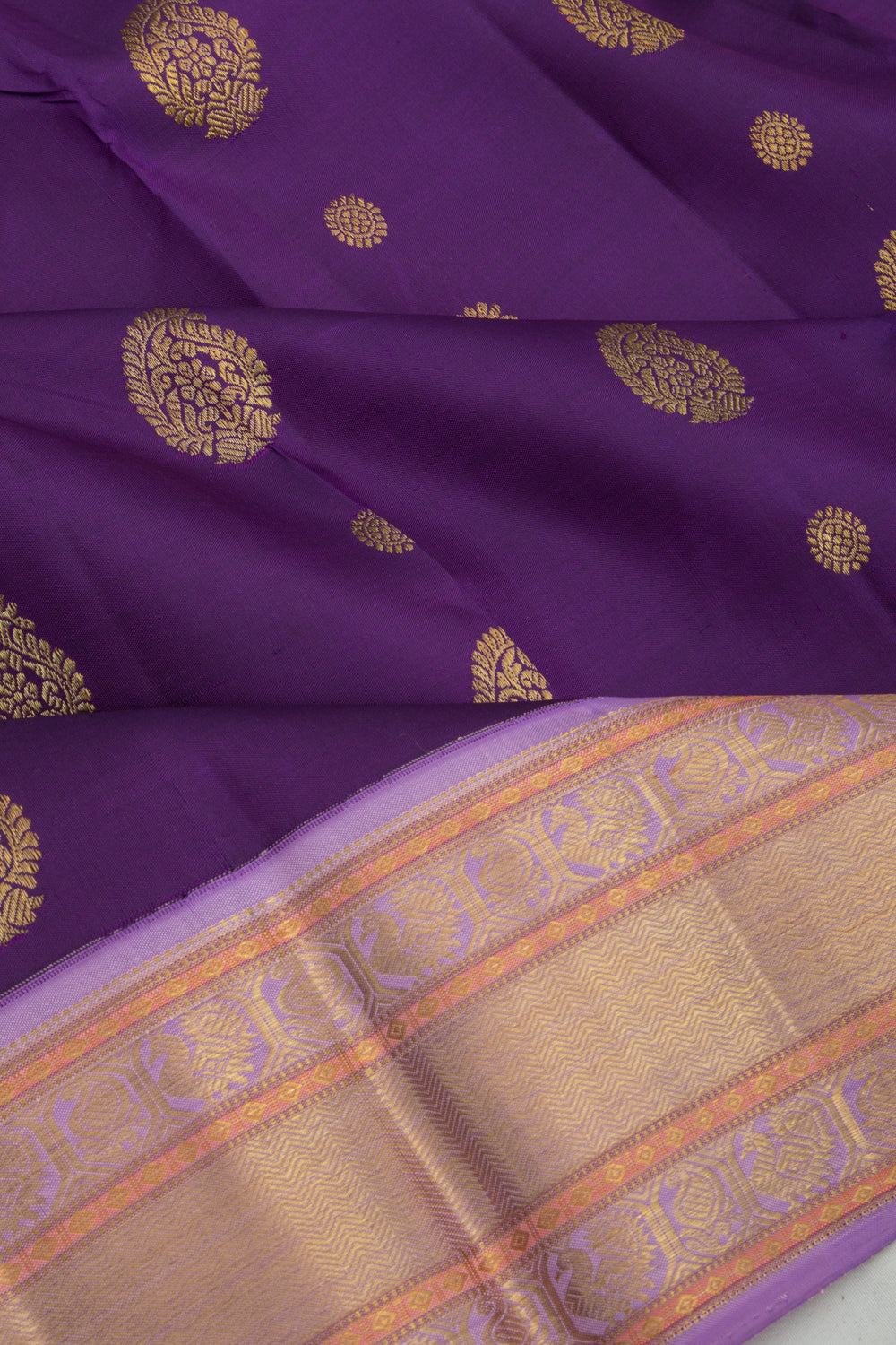 Kanchipuram Silk Butta Purple Saree