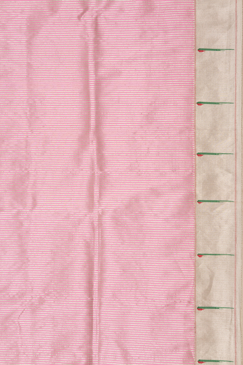 Paithani Silk Vertical Lines Pink Saree
