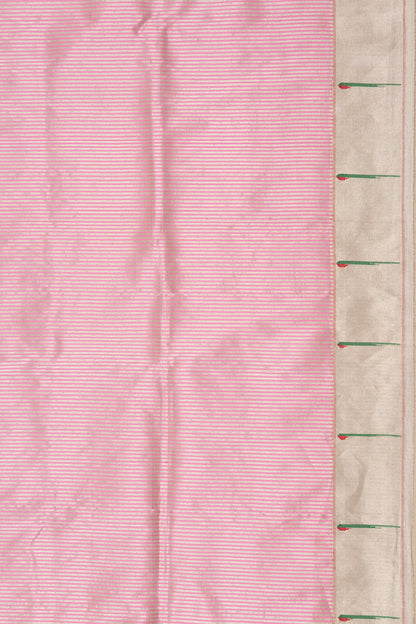 Paithani Silk Vertical Lines Pink Saree